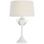 Visual Comfort Alberto 17" Tall Cordless LED Buffet Table Lamp Plaster White / Linen