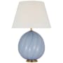 Visual Comfort Talia 30" Tall Cordless LED Vase Table Lamp Blue / Linen