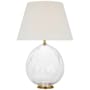 Visual Comfort Talia 30" Tall Cordless LED Vase Table Lamp Clear Glass / Linen