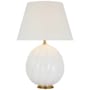 Visual Comfort Talia 30" Tall Cordless LED Vase Table Lamp White Glass / Linen