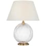 Visual Comfort Talia 13" Tall Cordless LED Vase Table Lamp Clear Glass / Linen