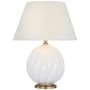 Visual Comfort Talia 13" Tall Cordless LED Vase Table Lamp White Glass / Linen