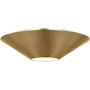 Visual Comfort Echo 13" Wide LED Flush Mount Ceiling Fixture with Steel Outer And Etched Glass Inner Shade Burnished Brass