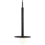 Visual Comfort Nodes 8" Wide Mini Pendant with Milk Glass Shade Midnight Black
