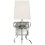 Visual Comfort Ellery 13-1/2" High Wall Sconce with Linen Shade Polished Nickel