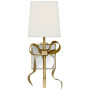 Visual Comfort Ellery 13-1/2" High Wall Sconce with Linen Shade Soft Brass