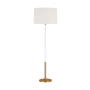Visual Comfort Monroe 62" Tall LED Torchiere Floor Lamp Burnished Brass / Gloss White