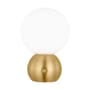 Visual Comfort Suki 8" Tall LED Rechargeable Table Lamp with Milk Glass Shade Burnished Brass