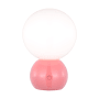 Visual Comfort Suki 8" Tall LED Rechargeable Table Lamp with Milk Glass Shade Coral