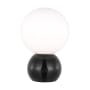 Visual Comfort Suki 8" Tall LED Rechargeable Table Lamp with Milk Glass Shade Gloss Black