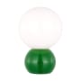 Visual Comfort Suki 8" Tall LED Rechargeable Table Lamp with Milk Glass Shade Green