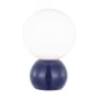 Visual Comfort Suki 8" Tall LED Rechargeable Table Lamp with Milk Glass Shade Navy