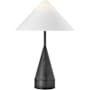 Visual Comfort Brachion 24" Tall Vase Table Lamp with Linen Shade Black Pearl