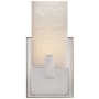 Visual Comfort Covet 11" Short Clip Bath Sconce with Alabaster Shade by Kelly Wearstler Polished Nickel