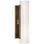 Visual Comfort Precision 14" High Wall Sconce with White Glass Shade - ADA Compliant Antique Burnished Brass