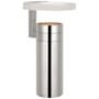 Visual Comfort Melange 10" Tall Cordless LED Column Table Lamp Polished Nickel / Alabaster