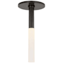 Visual Comfort Rousseau 1" Wide LED Flush Mount Ceiling Fixture Bronze / Etched Crystal