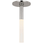 Visual Comfort Rousseau 1" Wide LED Flush Mount Ceiling Fixture Polished Nickel / Etched Crystal