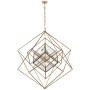 Visual Comfort Cubist 45" Cage Style Chandelier by Kelly Wearstler Gild