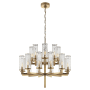 Visual Comfort Liaison 34" Two-Tiered Chandelier with Crackle Glass by Kelly Wearstler Antique Burnished Brass