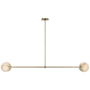Visual Comfort Melange 63" Wide LED Linear Chandelier Antique-Burnished Brass