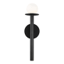 Visual Comfort Nodes 17" Tall Bathroom Sconce with Milk Glass Shade Midnight Black