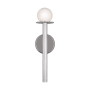 Visual Comfort Nodes 17" Tall Bathroom Sconce with Milk Glass Shade Polished Nickel