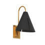 Visual Comfort Cambre 11" Tall LED Bathroom Sconce Midnight Black / Burnished Brass