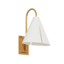 Visual Comfort Cambre 11" Tall LED Bathroom Sconce Matte White / Burnished Brass