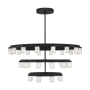 Visual Comfort Esfera 44" Wide LED Ring Chandelier with Shades Nightshade Black