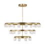 Visual Comfort Esfera 44" Wide LED Ring Chandelier with Shades Natural Brass