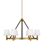 Visual Comfort Grayson 6 Light 32" Wide Chandelier Time Worn Brass