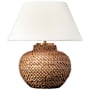 Visual Comfort Avedon 12" Tall Cordless LED Vase Table Lamp Natural Rattan / Linen