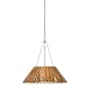 Visual Comfort CORINNE 3 Light 25" Wide Pendant Polished Nickel / Natural Wicker