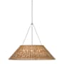 Visual Comfort Corinne 5 Light 44" Wide Pendant Polished Nickel / Natural Wicker