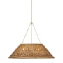Visual Comfort Corinne 5 Light 44" Wide Pendant Soft Brass / Natural Wicker