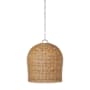 Visual Comfort Nancy 19" Wide Pendant Polished Nickel / Natural Wicker