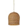 Visual Comfort Nancy 19" Wide Pendant Soft Brass / Natural Wicker