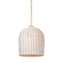 Visual Comfort Nancy 19" Wide Pendant Soft Brass / White Wicker