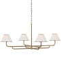 Visual Comfort Rigby 4 Light 54" Wide Chandelier Soft Brass / Natural Oak