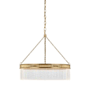 Visual Comfort Menil 27" Wide LED Ring Chandelier Soft Brass / Clear Glass