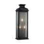 Visual Comfort Pediment 3 Light 24" Tall Outdoor Wall Sconce Dark Weathered Zinc