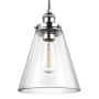 Visual Comfort Baskin 12" Tall Mini Pendant with Clear Glass Shade Polished Nickel