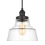 Visual Comfort Baskin 10" Wide Mini Pendant with Clear Glass Shade Midnight Black