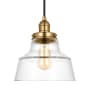 Visual Comfort Baskin 10" Wide Mini Pendant with Clear Glass Shade Satin Brass