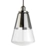 Visual Comfort Waveform 8" Wide Mini Pendant Polished Nickel
