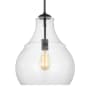 Visual Comfort Zola 13" Wide Pendant with Clear Glass Shade Midnight Black