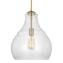 Visual Comfort Zola 13" Wide Pendant with Clear Glass Shade Satin Brass