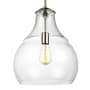 Visual Comfort Zola 13" Wide Pendant with Clear Glass Shade Satin Nickel