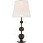 Visual Comfort Comtesse 29" Tall Buffet Table Lamp with White Linen Shade Bronze